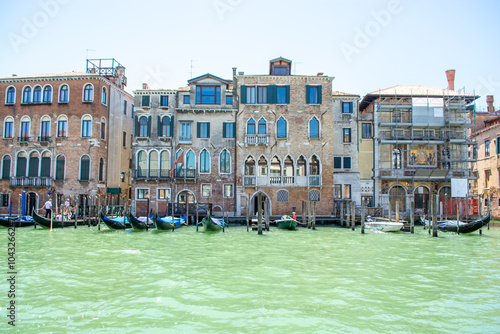 Houses on the Grand Canal in Venice, Italy in summer 2024