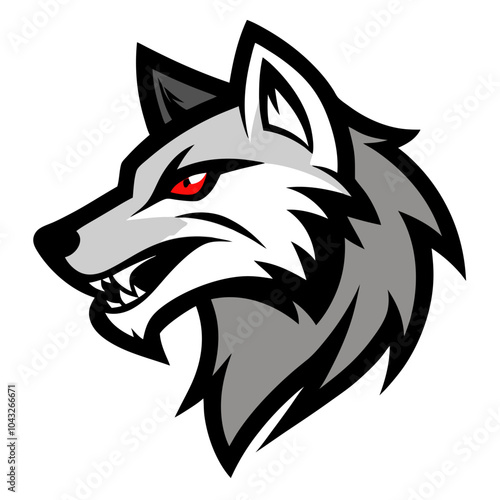 Wolf head mascot logo with howling pose