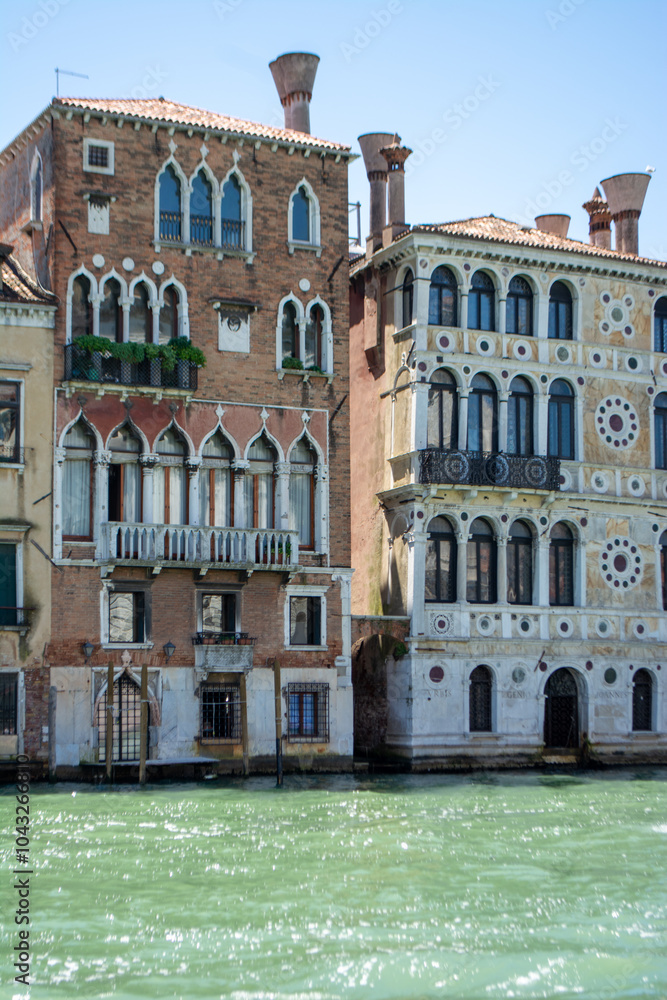 Fototapeta premium Houses on the Grand Canal in Venice, Italy in summer 2024