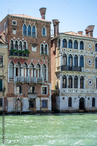 Houses on the Grand Canal in Venice, Italy in summer 2024