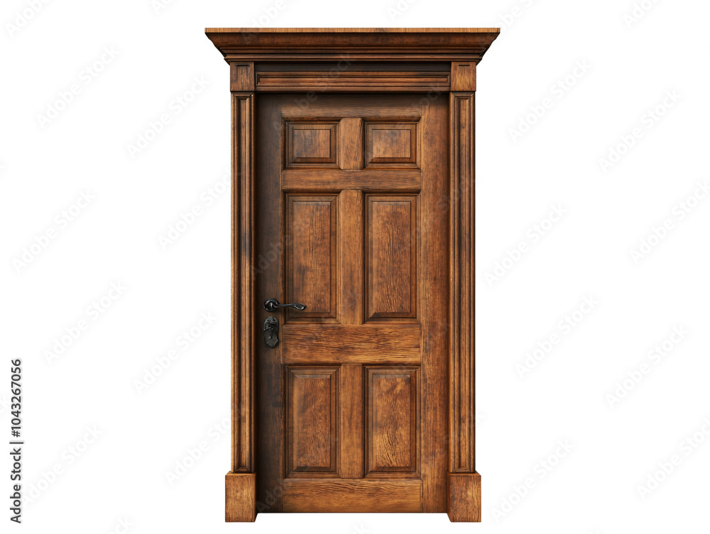 a wooden door with a black handle a wooden door with a black handle