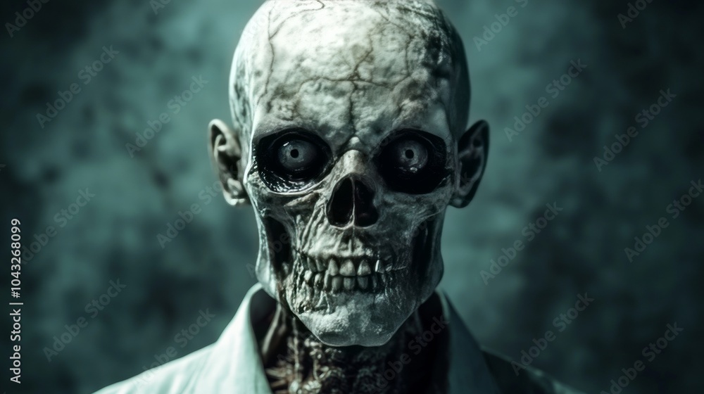 A skull with red eyes and a mouth open A skull with red eyes and a mouth open