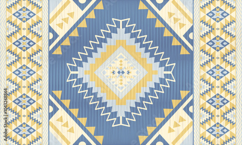 American tribal ethnic native pattern.Traditional Navajo,Aztec,Apache,Southwest and Mexican style fabric pattern.Abstract vector motifs pattern.For fabric,clothing,blanket,carpet,woven,wrap,decoration