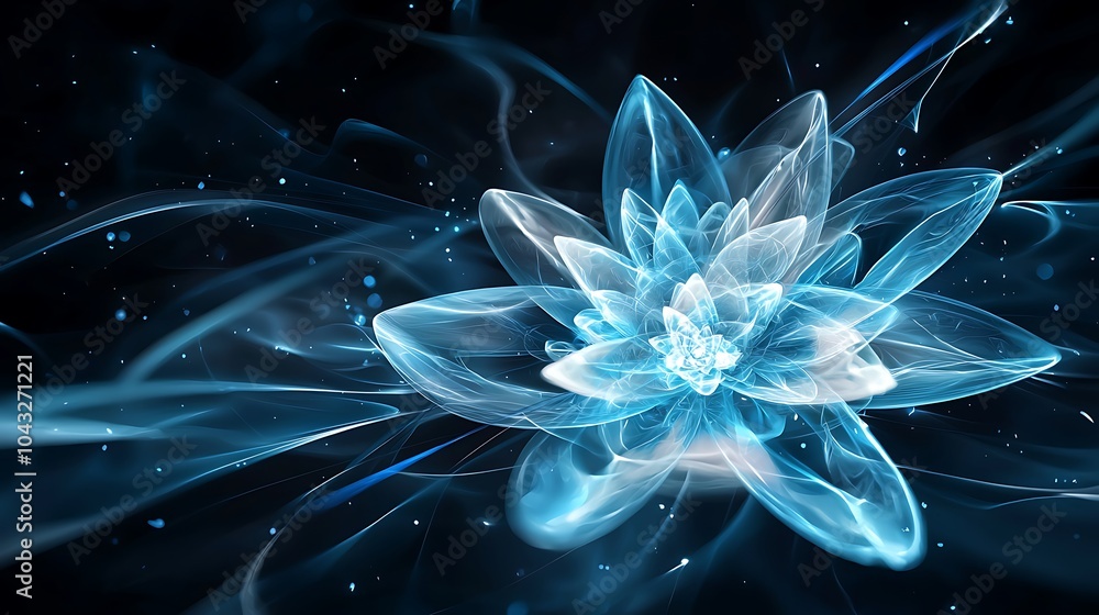 Ethereal Blue Flower Blossom with Soft Light Effects Ethereal Blue Flower Blossom with Soft Light Effects
