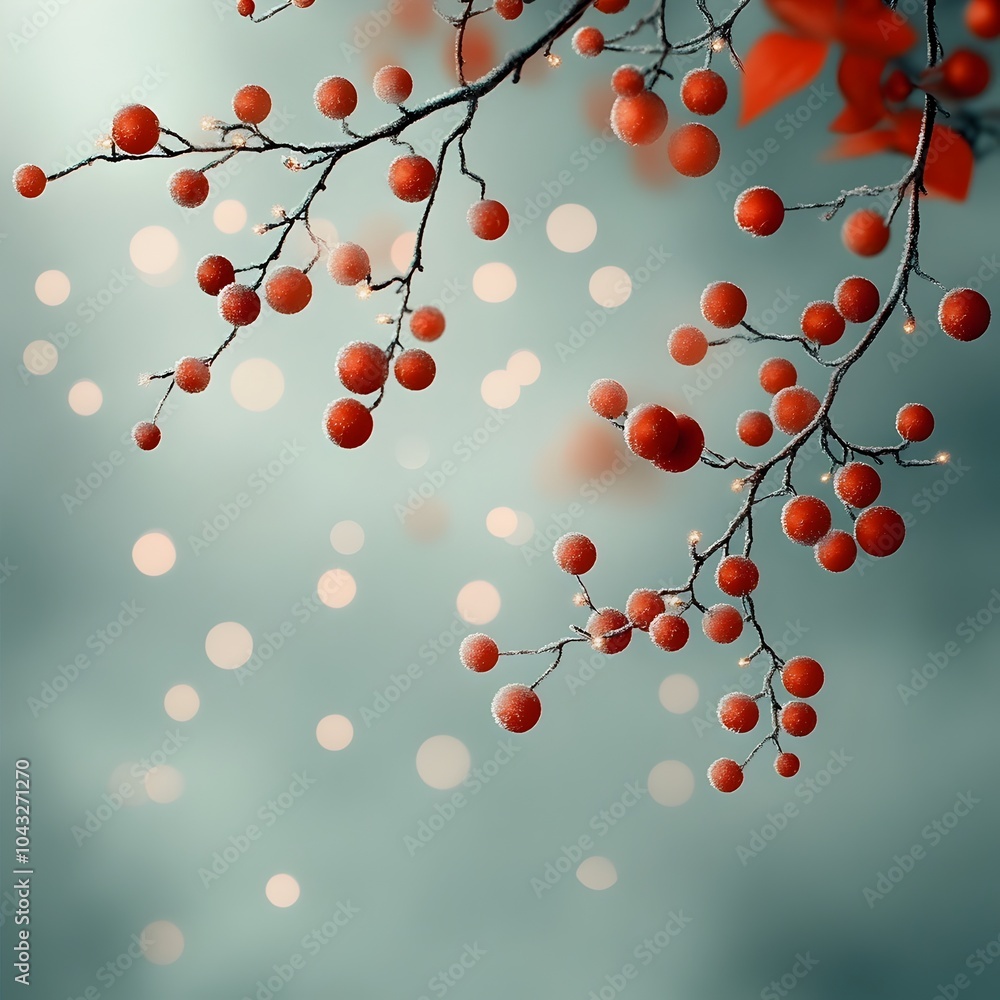 Wintry pine branches draped in a tapestry of shimmering lights and crimson holiday serene yet celebratory seasonal tableau radiating joy and comfort Wintry pine branches draped in a tapestry of shimmering lights and crimson holiday serene yet celebratory seasonal tableau radiating joy and comfort