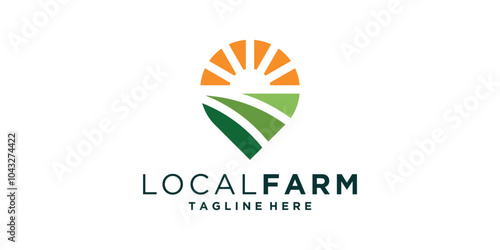 logo design pin farm, location, agriculture, nature, map, logo design icon, symbol, idea, creative.
