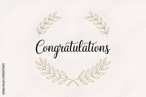 Wallpaper Mural A decorative design featuring the word "Congratulations" surrounded by elegant leaves. Torontodigital.ca