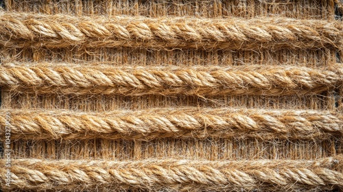 Textured Close-Up of Natural Twisted Rope Materials