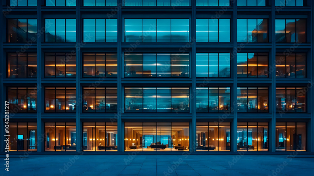 Office Building Night View - Realistic Image Office Building Night View - Realistic Image