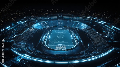 Fototapeta Naklejka Na Ścianę i Meble -  Ultra-Modern 3D Stadium Render with Sleek Design