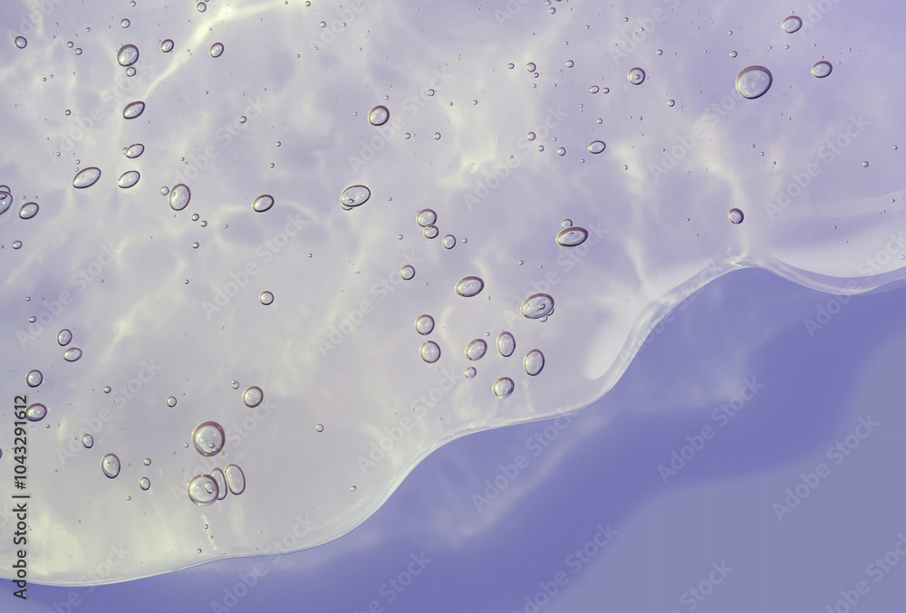 Liquid gel with bubbles cosmetic smudge texture purple lilac lavender background Liquid gel with bubbles cosmetic smudge texture purple lilac lavender background