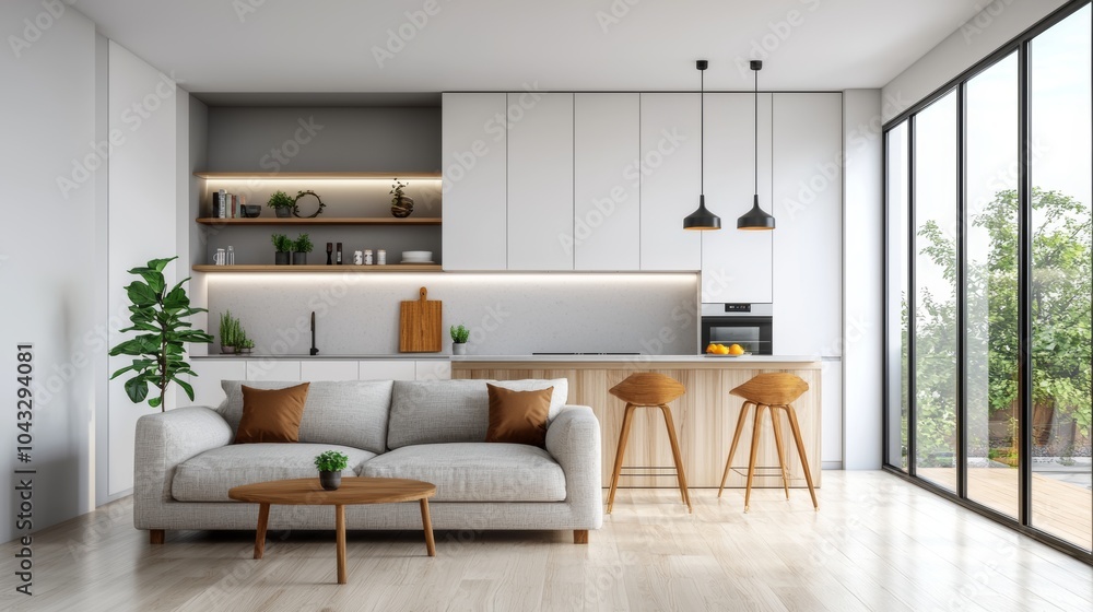 Modern Studio Apartment with Multifunctional Furniture Modern Studio Apartment with Multifunctional Furniture