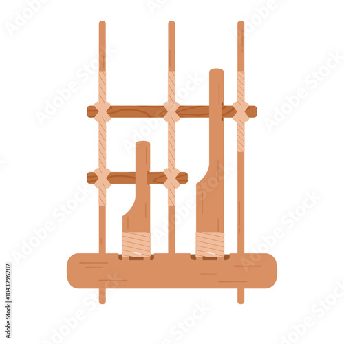 Illustration of Angklung - Sundanese Traditional Bamboo Musical Instrument photo