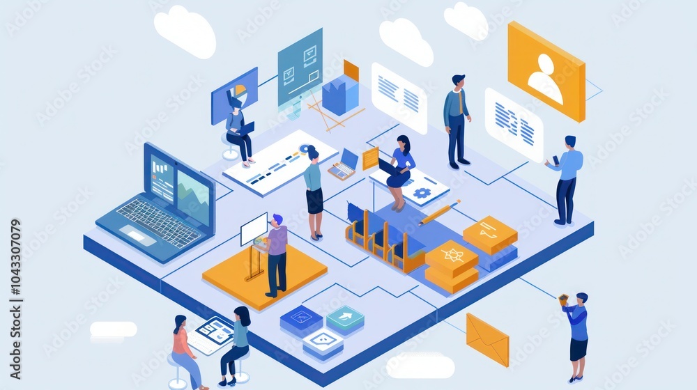 Obraz premium Teamwork and Collaboration in a Modern Office Environment