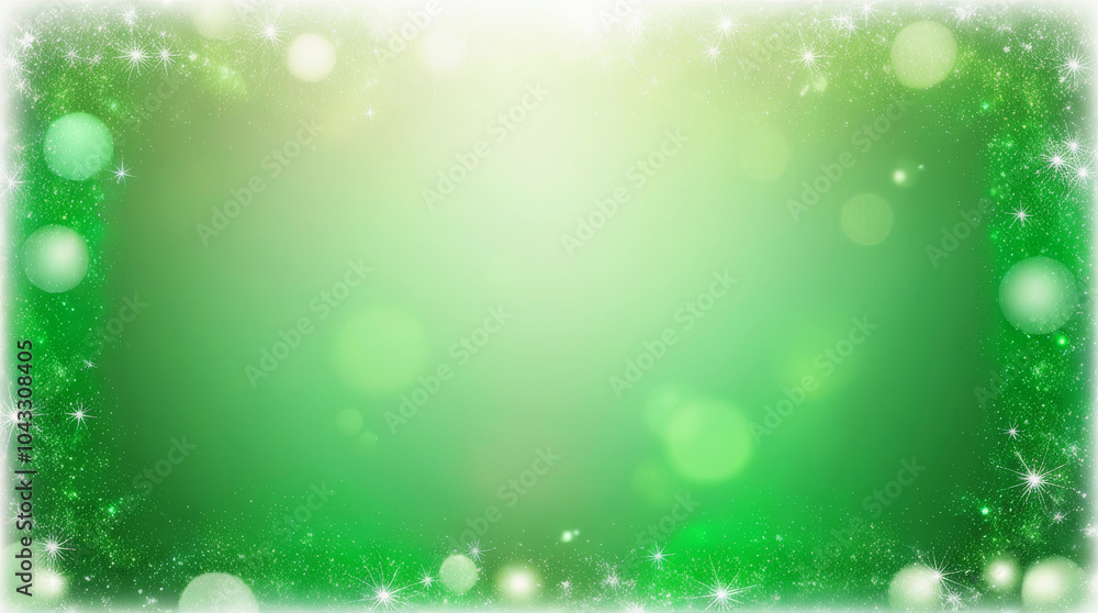 Glittering green background for Christmas cards and greetings, festive and elegant