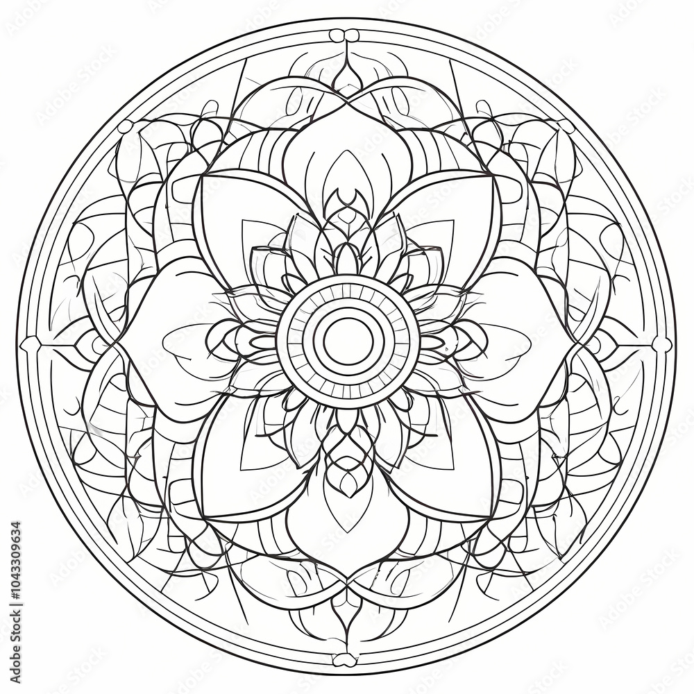 Sacred Geometry Mandala Design Coloring Book Page Sacred Geometry Mandala Design Coloring Book Page