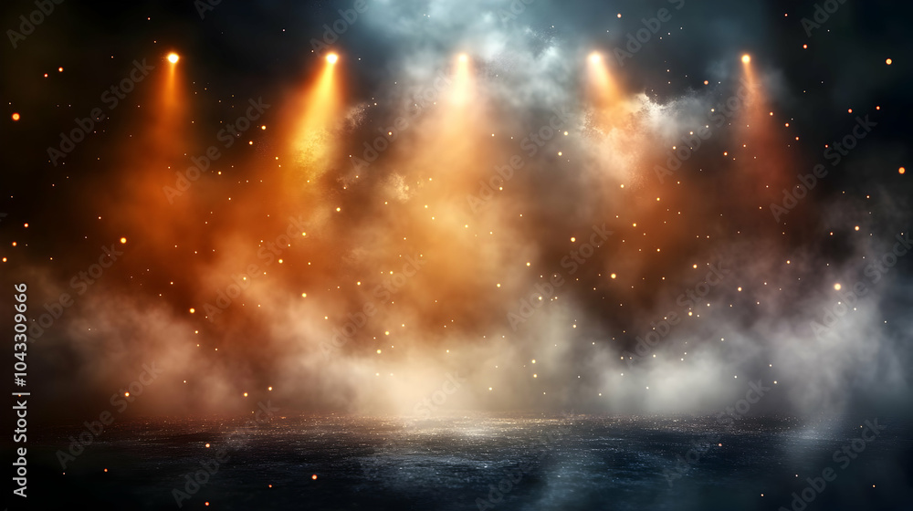 Abstract Background with Smoky Haze and Lights
