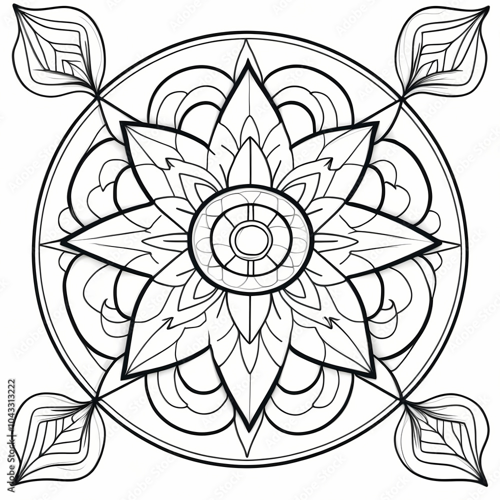 Sacred Geometry Mandala Design Coloring Book Page Sacred Geometry Mandala Design Coloring Book Page