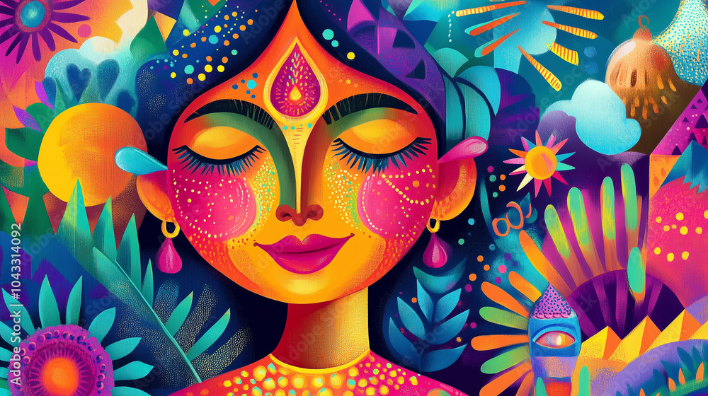 Vibrant and Colorful Abstract Pop Art Background Depicting Serenity, Joy and Happiness. Vibrant and Colorful Abstract Pop Art Background Depicting Serenity, Joy and Happiness.