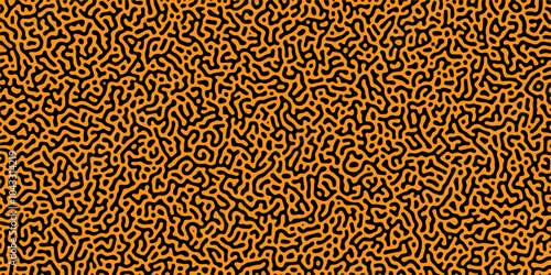 Abstract Reaction-diffusion Turing pattern natural texture orange   gradient color scheme. Linear design with biological algorithm psychedelic background. Reaction-diffusion or truing patter