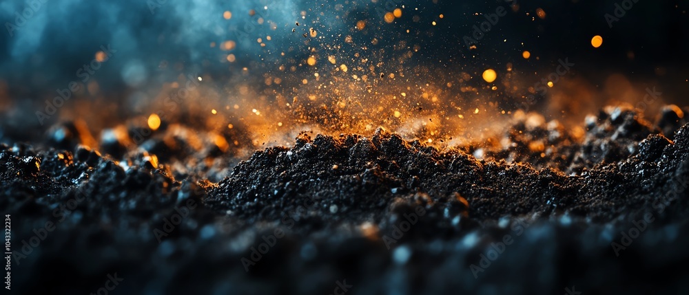 Highresolution macro image of soil particles and organic decomposition, focusing on texture and natural variance in earth materials Highresolution macro image of soil particles and organic decomposition, focusing on texture and natural variance in earth materials