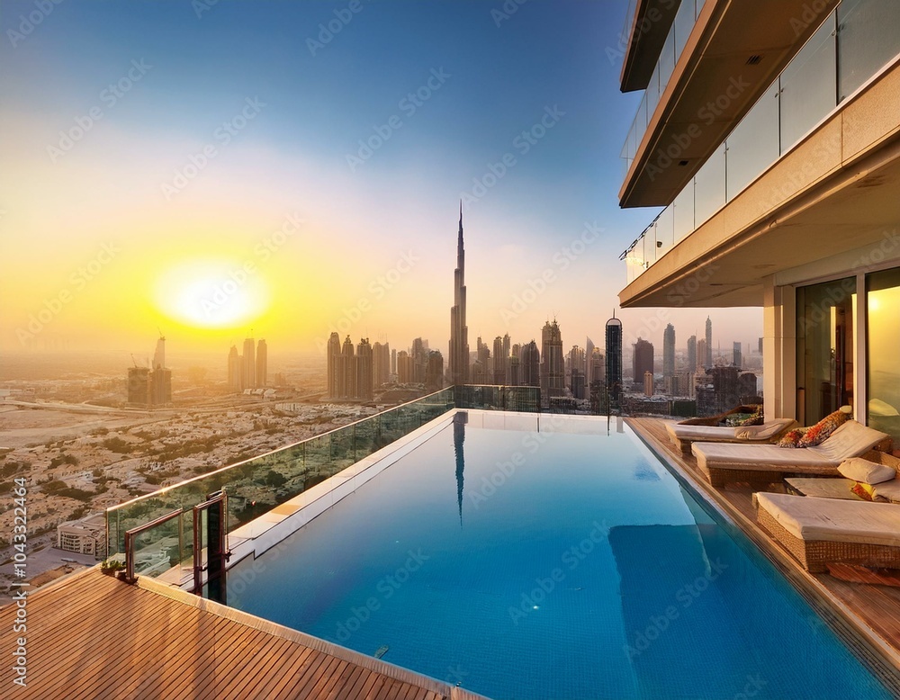 Fototapeta premium luxury architecture in Dubai, penthouse apartment - luxury concept
