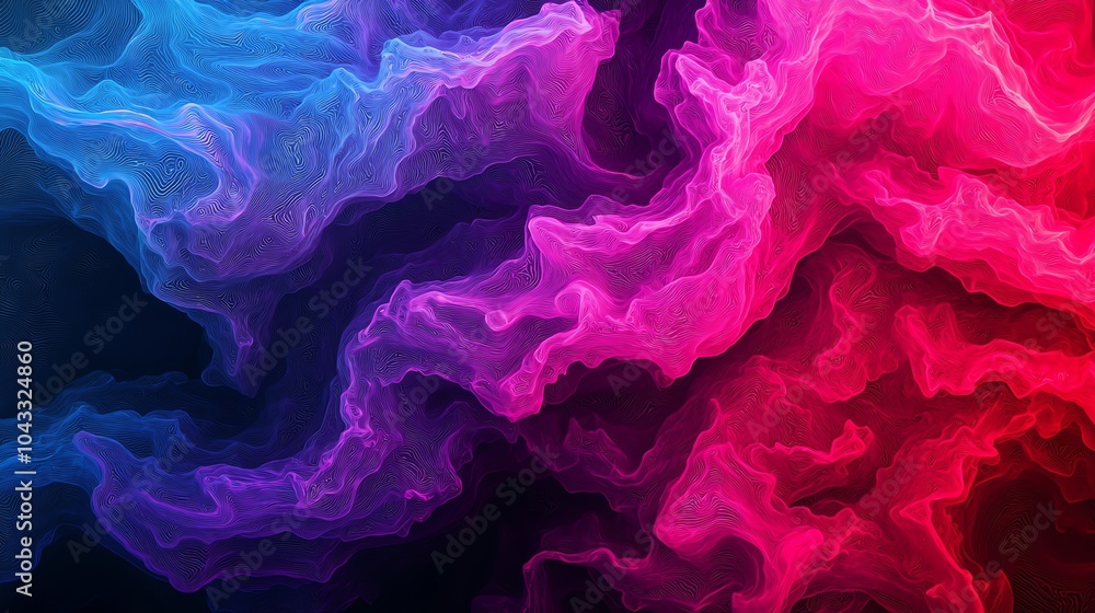 Abstract colorful swirl design, vibrant pink and blue hues on dark background. Abstract colorful swirl design, vibrant pink and blue hues on dark background.