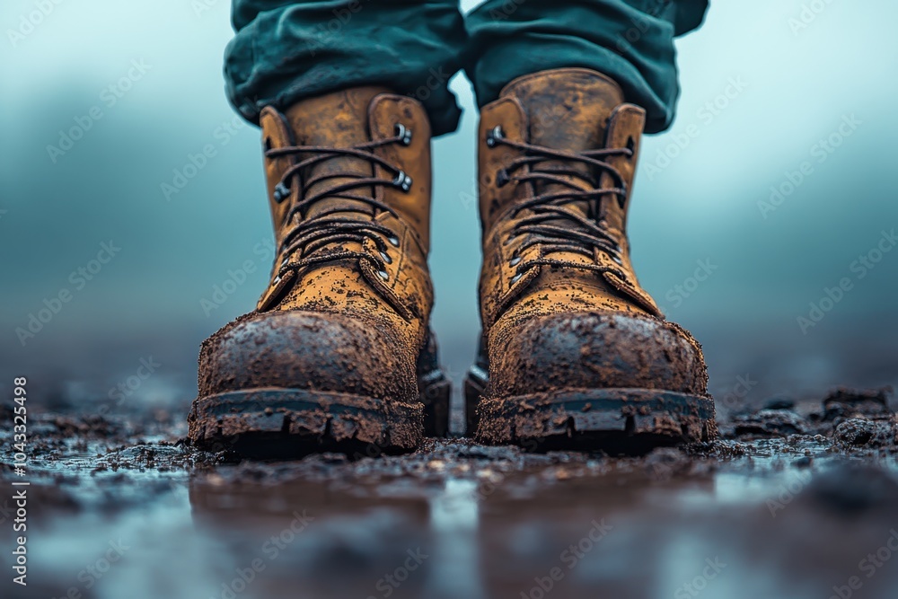 A close-up of a pair of boots standing firmly on the ground, with dirt and scuff marks, symbolizing the harsh and unyielding nature of alt-right beliefs. A close-up of a pair of boots standing firmly on the ground, with dirt and scuff marks, symbolizing the harsh and unyielding nature of alt-right beliefs.