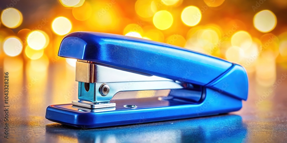 Blue Stapler's blurry glow: Office supplies photography. Blue Stapler's blurry glow: Office supplies photography.