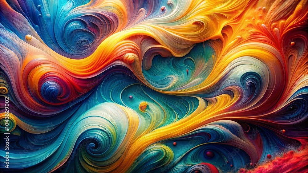 Obraz premium An Abstract Tapestry of Intertwined Swirls and Hues, Dancing in a Symphony of Color and Movement