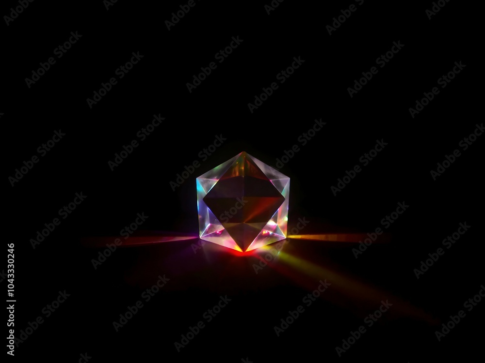 Crystal prism flare light on black background. Crystal prism flare light on black background.