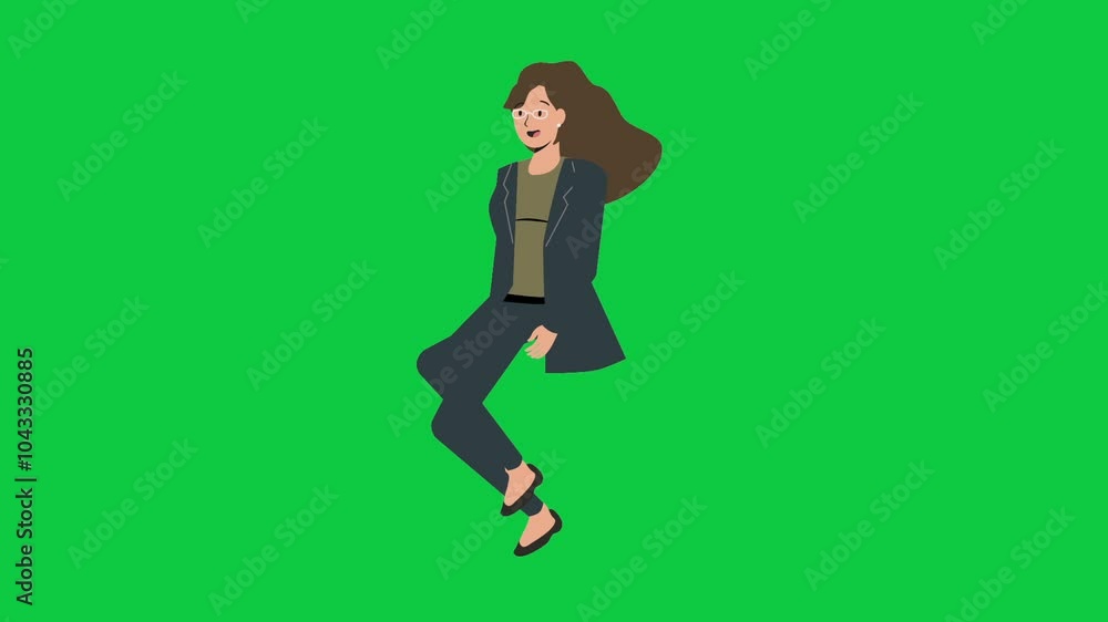 business woman with 5 animation running-walking-calling-checking phone-waving with greenscreen seamless perfect loop for each animation business woman with 5 animation running-walking-calling-checking phone-waving with greenscreen seamless perfect loop for each animation