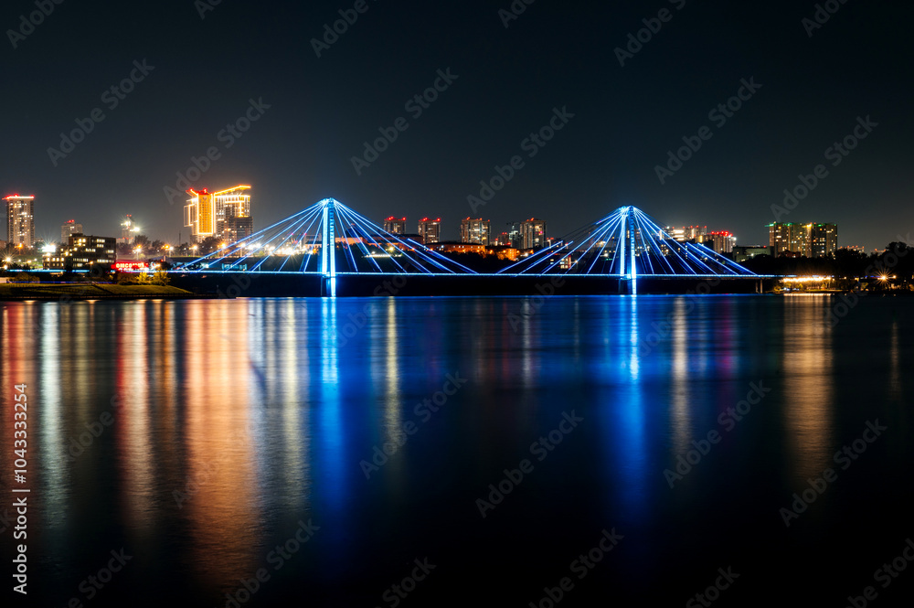 Obraz premium view of Krasnoyarsk at night