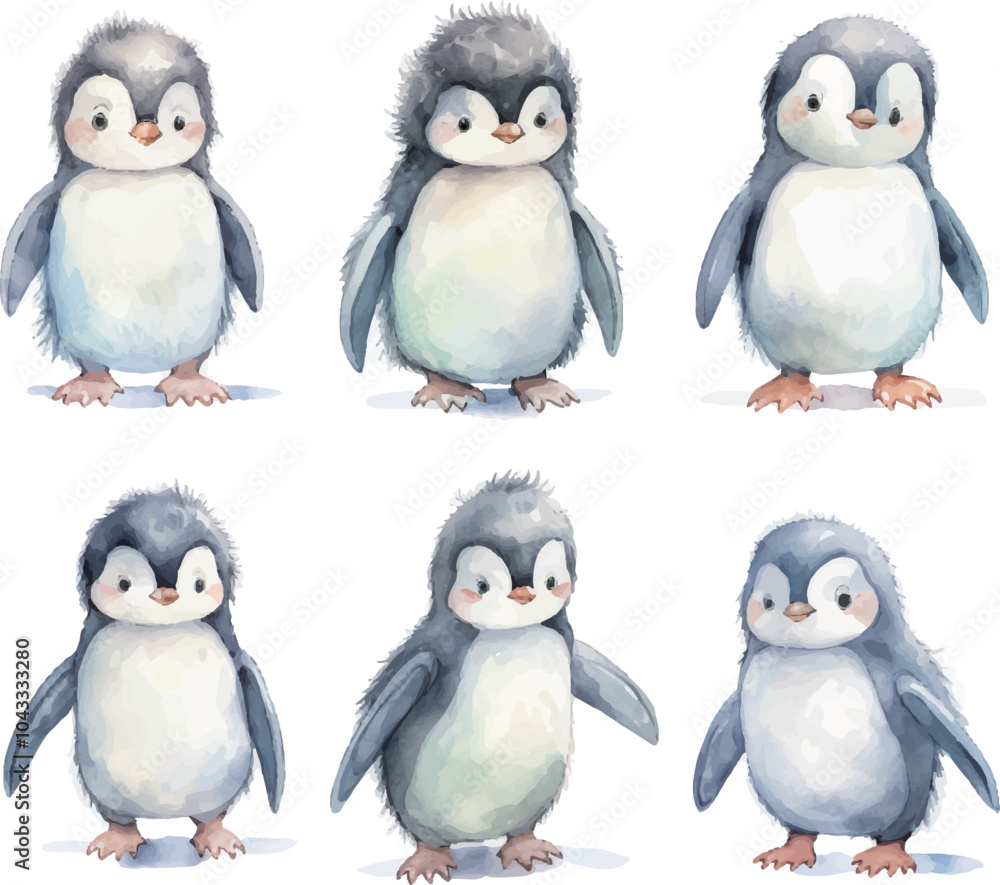 Naklejka premium group of penguins