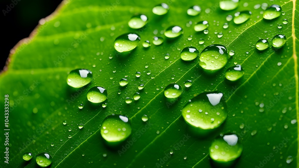Close-Up of Dew-Covered Leaf Showcasing the Beauty of Natural Patterns and the Serenity of Morning Mist (10) Close-Up of Dew-Covered Leaf Showcasing the Beauty of Natural Patterns and the Serenity of Morning Mist (10)