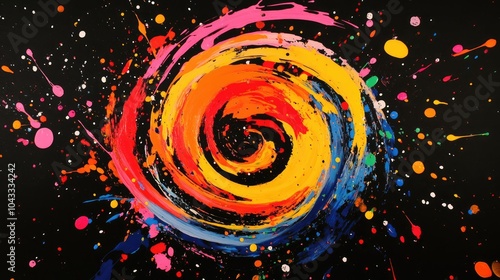 Fantastic spiral explosion colorful liquid