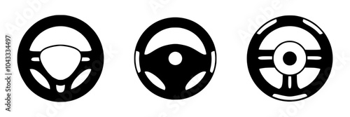 Steering wheel doodle icon