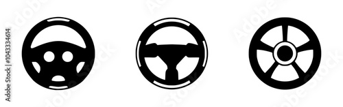 Steering wheel doodle icon