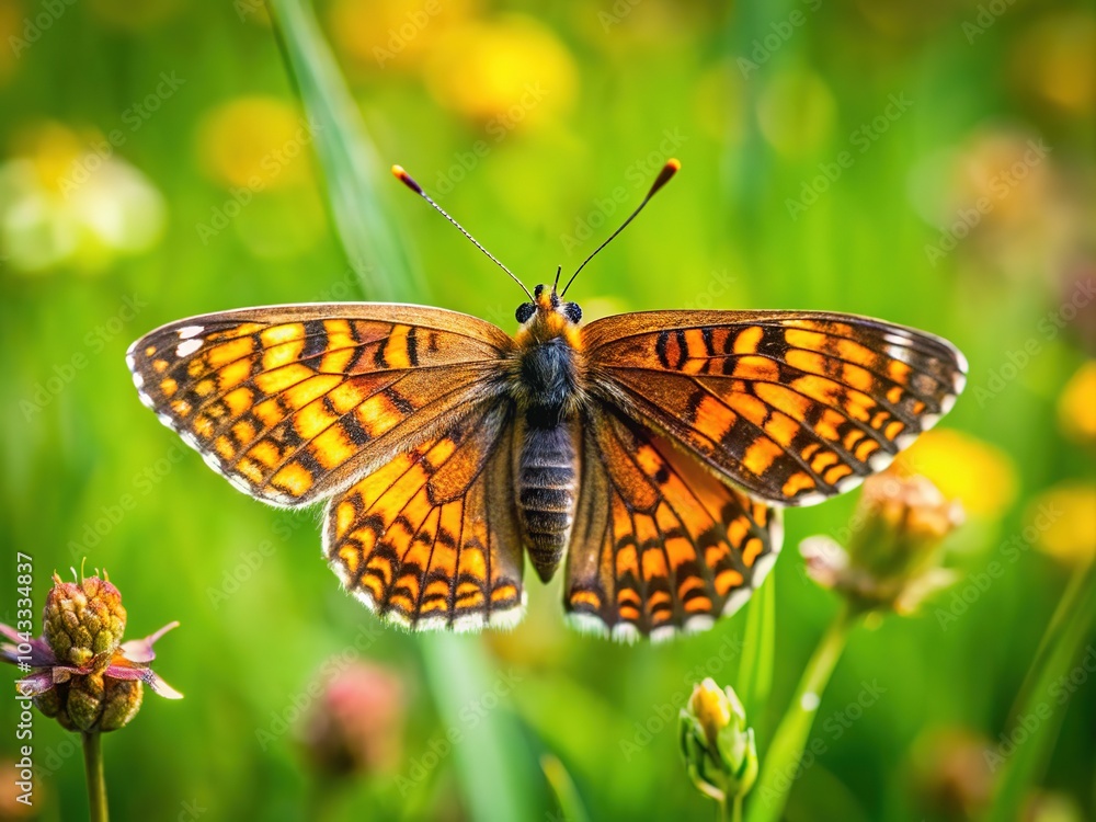 Capture the fleeting beauty of the Marsh Fritillary, Euphydryas aurinia, in flight. Capture the fleeting beauty of the Marsh Fritillary, Euphydryas aurinia, in flight.