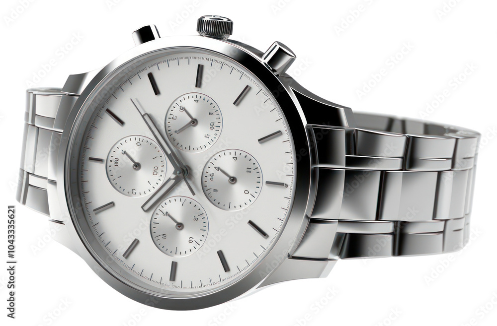 PNG Watch chrome material wristwatch white background. PNG Watch chrome material wristwatch white background.
