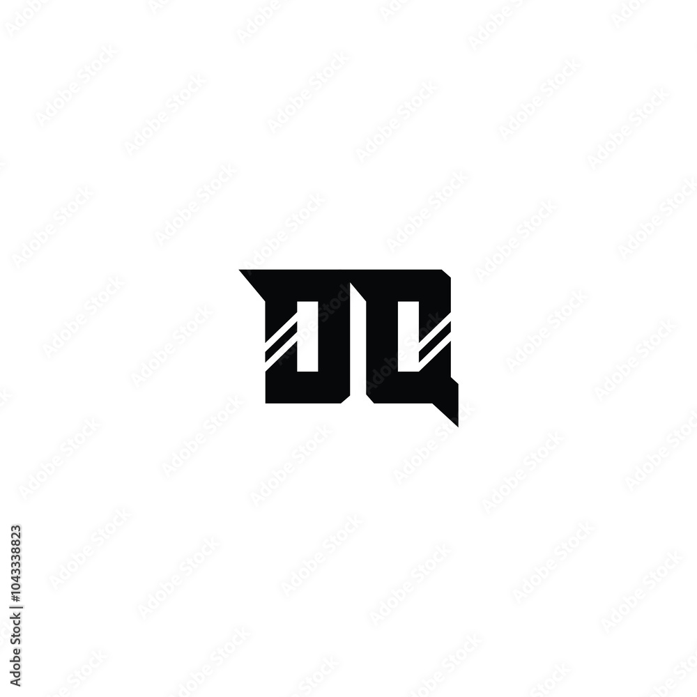 Fototapeta premium DQ monogram logo design letter text name symbol monochrome logotype alphabet character simple logo 