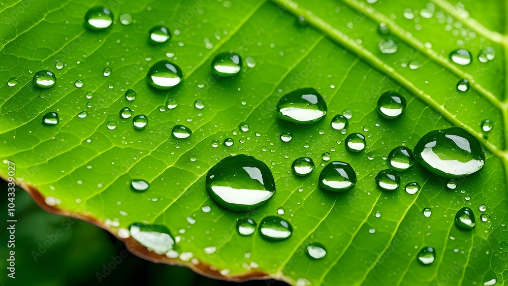Close-Up of Dew-Covered Leaf Showcasing the Beauty of Natural Patterns and the Serenity of Morning Mist (84) Close-Up of Dew-Covered Leaf Showcasing the Beauty of Natural Patterns and the Serenity of Morning Mist (84)