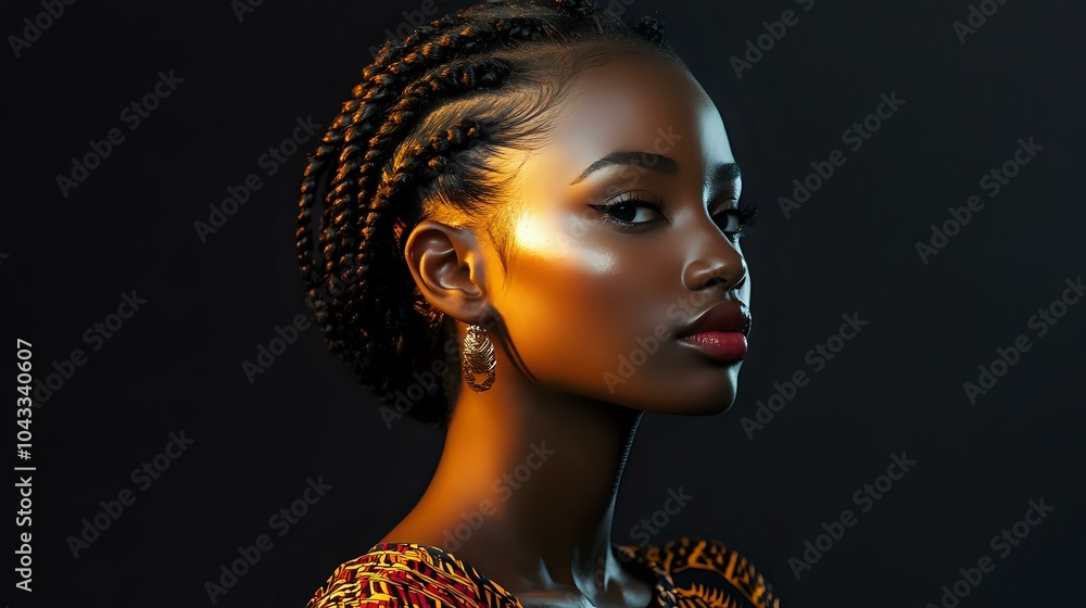 Portrait of African woman with background. Portrait of African woman with background.