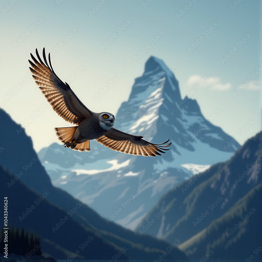 Fototapeta premium Owl in the mountains 