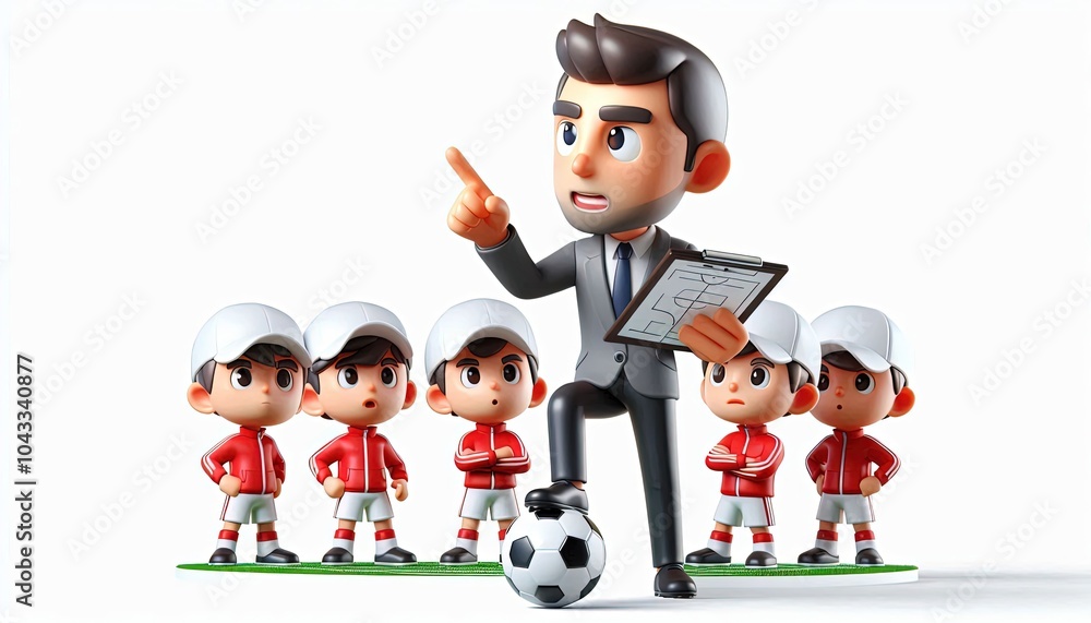 Football Coach Giving Instructions to Young Players. Football Coach Giving Instructions to Young Players.