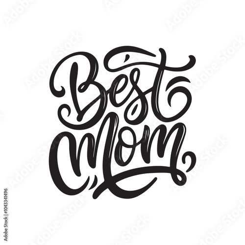 This "Best Mom" silhouette vector design features clean, minimalist typography in an elegant cursive style. Modern white-on-black contrast makes it perfect for gifts, cards, or t-shirt designs.