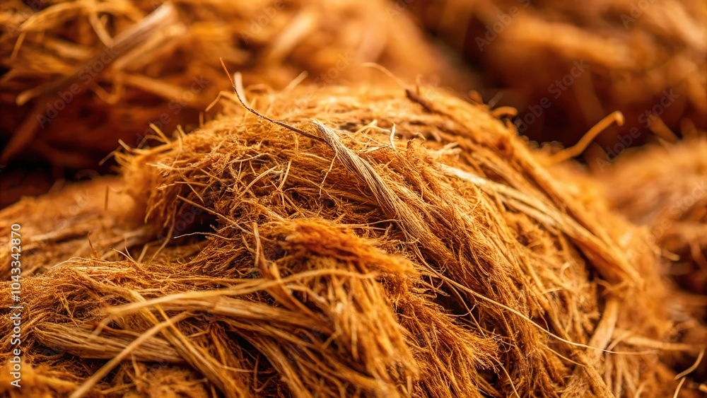 Close-up on Cocos fiber's intricate texture, revealing depth and natural beauty. Close-up on Cocos fiber's intricate texture, revealing depth and natural beauty.