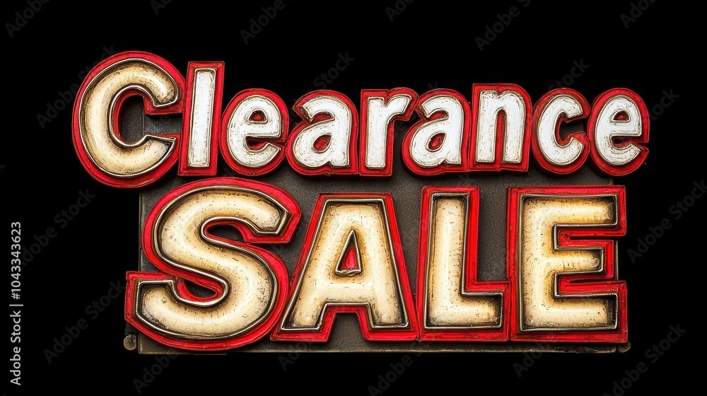 Bright and eye-catching clearance sale sign with vibrant colors, perfect for attracting attention in retail promotions. Bright and eye-catching clearance sale sign with vibrant colors, perfect for attracting attention in retail promotions.