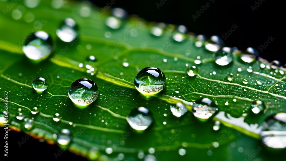 Macro Shot of Shimmering Water Droplets Resting on a Textured Green Leaf, Reflecting Nature's Pure Elegance (58) Macro Shot of Shimmering Water Droplets Resting on a Textured Green Leaf, Reflecting Nature's Pure Elegance (58)