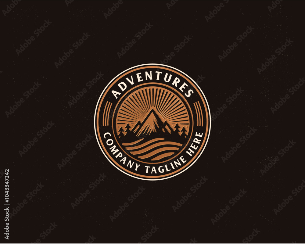 Fototapeta premium Set bundle badge mountain wild adventure outdoor logo template